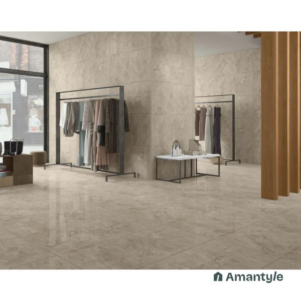 Beige Vitrified Marble Design Wall & Floor Tile Code 100084 (600x1200 mm, Polished)