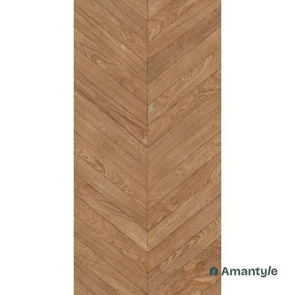 Brown Vitrified Wooden Wall & Floor Tile Code 100128 (600x1200 mm, Matt Special Structure) - Image 2