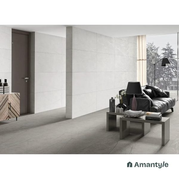 White Vitrified Marble Matt & Carving Wall & Floor Tile Code 100131 (600x1200 mm, Dazzle Matt)