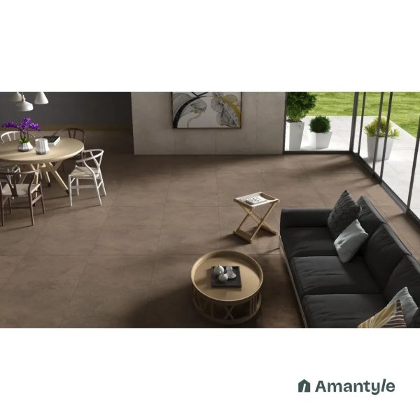 Brown Vitrified Rustic & Matt Wall & Floor Tile Code 100146 (600x1200 mm, Matt Structure)
