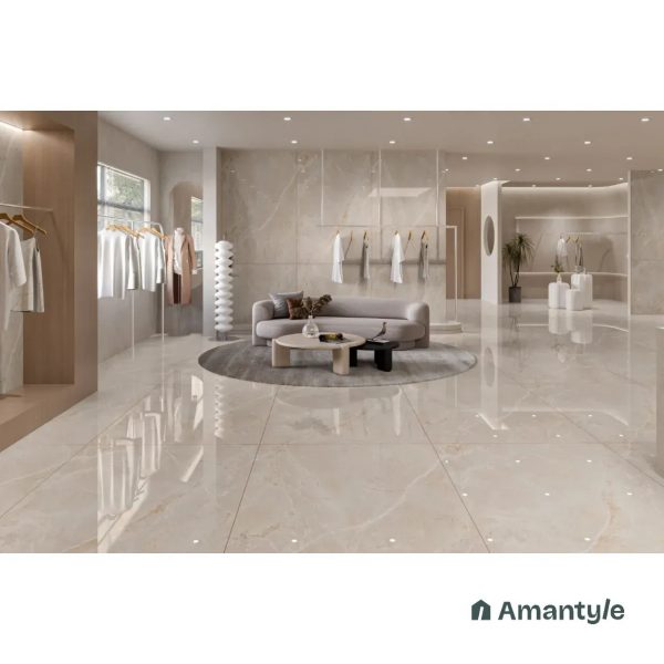 Beige Vitrified Marble Design Wall & Floor Tile Code 100303 (600x1200 mm, Polished)