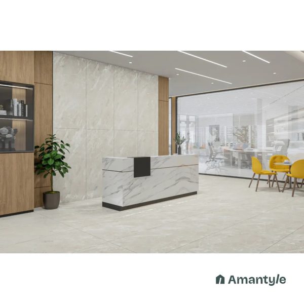 Beige Vitrified Marble Design Slab Wall & Floor Tile Code 100394 (800x1600 mm, Dazzle Matt)