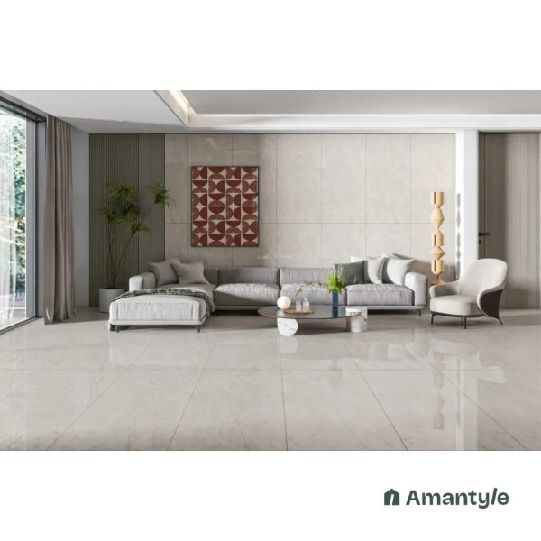 White Vitrified Marble Design Wall & Floor Tile Code 100430 (600x1200 mm, Polished)