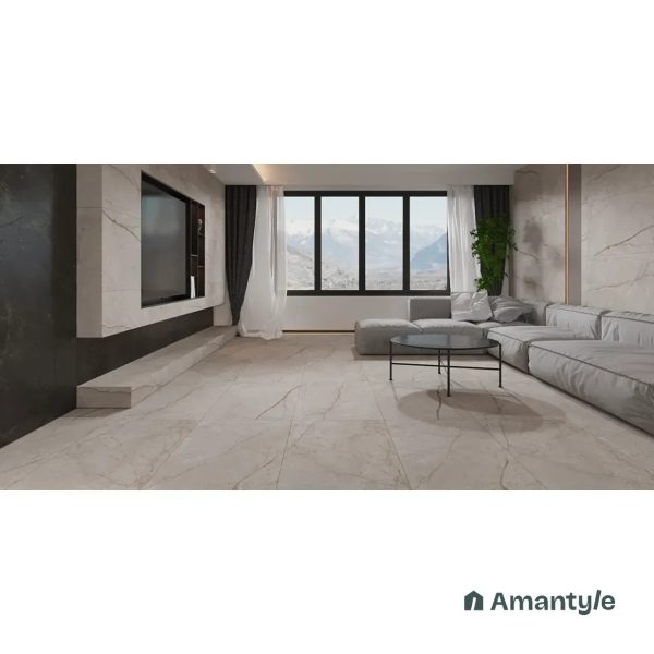 Grey Vitrified Marble Design Wall & Floor Tile Code 100506 (600x1200 mm, Polished)