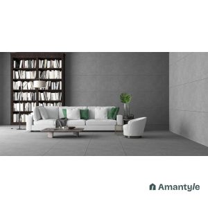 Grey Vitrified Concrete & Grey Wall & Floor Tile Code 100538 (600x1200 mm, Matt)