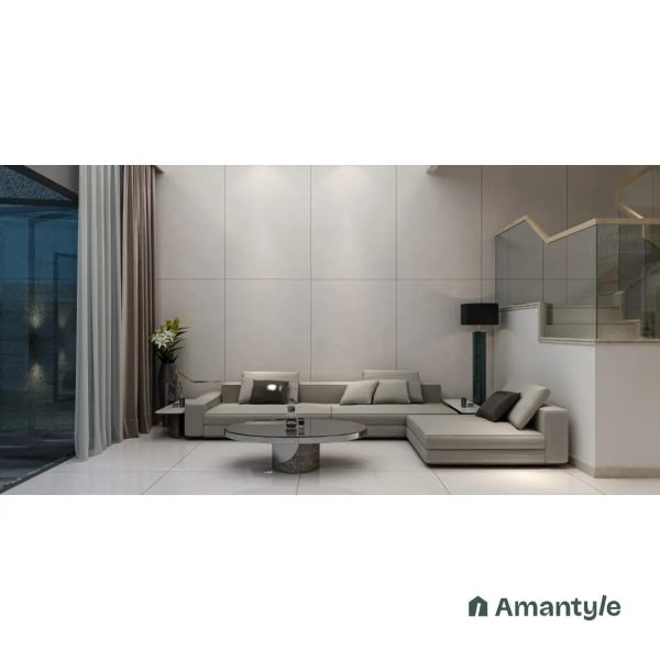 White Vitrified Marble Design Slab Wall & Floor Tile Code 100566 (1200x2400 mm, Polished)