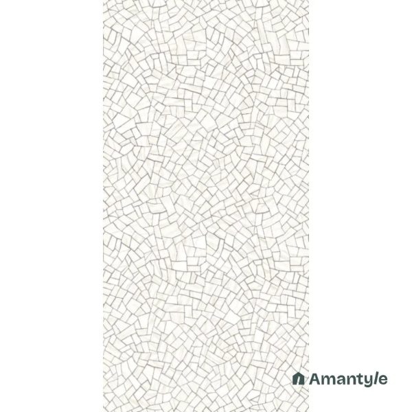 White Vitrified Marble Matt & Carving Slab Wall & Floor Tile Code 100588 (1200x2400 mm, Dove) - Image 2
