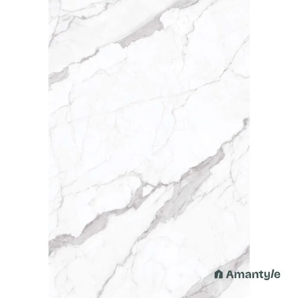 White Vitrified Marble Design Slab Wall & Floor Tile Code 100589 (1200x1800 mm, Polished Book Match) - Image 3
