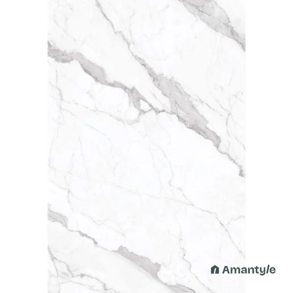 White Vitrified Marble Design Slab Wall & Floor Tile Code 100589 (1200x1800 mm, Polished Book Match) - Image 2