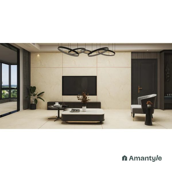 Ivory Vitrified Marble Matt & Carving Slab Wall & Floor Tile Code 100625 (1200x1800 mm, Dove)