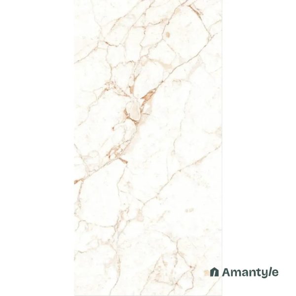 White Vitrified Marble Design Wall & Floor Tile Code 110008 (600x1200 mm, Polished)