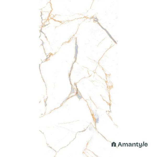 White Vitrified Marble Matt & Carving  Wall & Floor Tile Code 110066 (600x1200 mm, Carving Matt)