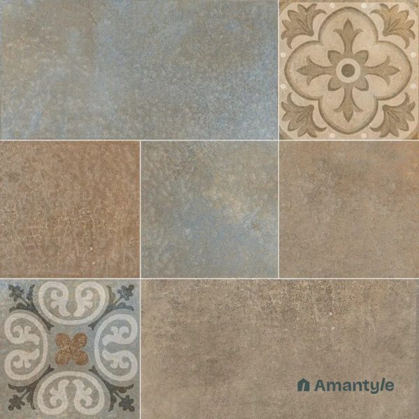 Multicolor Vitrified  Moroccan  Floor Tile Code 120047 (400X400 mm, Matt)