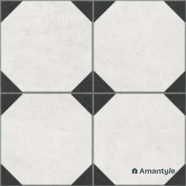 Black Vitrified  Moroccan  Floor Tile Code 120062 (400X400 mm, Matt)