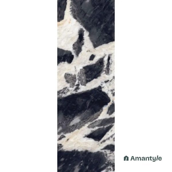 Black Vitrified Marble Design Wall & Floor Tile Code 170019 (800x2400 mm, Polished)