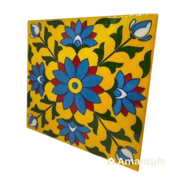 Yellow Ceramic  Moroccan Wall & Step Raiser Tile Code 590013 (150x150 mm, Glossy) - Image 2