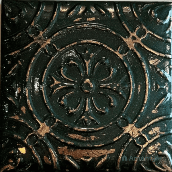 Green Vitrified Decor & Highlighter Wall & Floor Tile Code 220010 (200x200 mm, Matt)