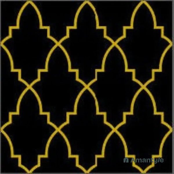 Black Vitrified Decor & Highlighter Wall & Floor Tile Code 220050 (600x600 mm, Matt)