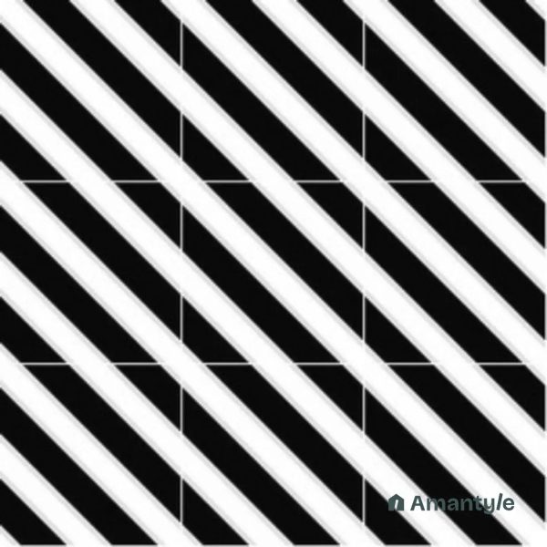 Black 3rd Fire Moroccan Wall & Floor Tile Code 250001 (200x200 mm, Matt)