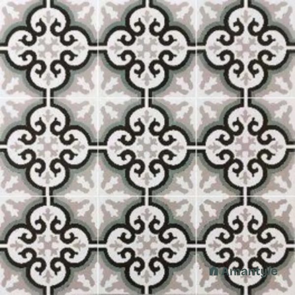 Grey 3rd Fire Moroccan Wall & Floor Tile Code 250002 (200x200 mm, Matt)