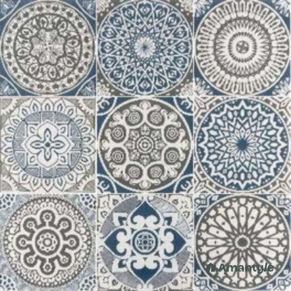 Blue 3rd Fire Moroccan Wall & Floor Tile Code 250016 (200x200 mm, Matt)