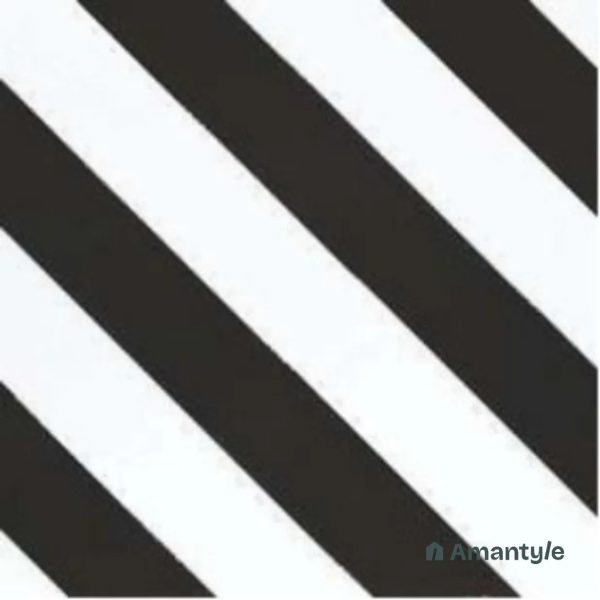 Black & White 3rd Fire Moroccan Wall & Floor Tile Code 250112 (300x300 mm, Matt)