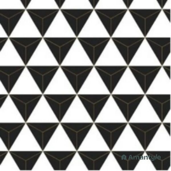 Black & White 3rd Fire Moroccan Wall & Floor Tile Code 250122 (300x300 mm, Matt)