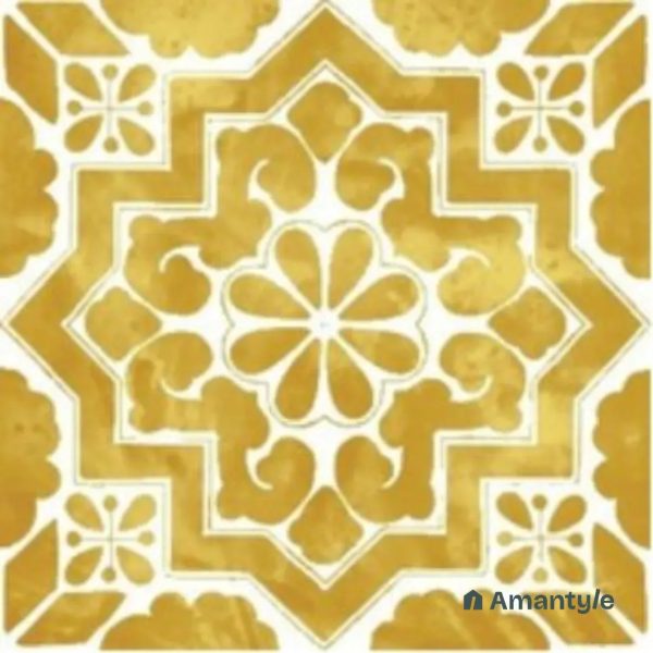 Yellow 3rd Fire Moroccan Wall & Floor Tile Code 250130 (300x300 mm, Matt)