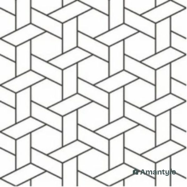 Black & White 3rd Fire Moroccan Wall & Floor Tile Code 250156 (300x300 mm, Matt)