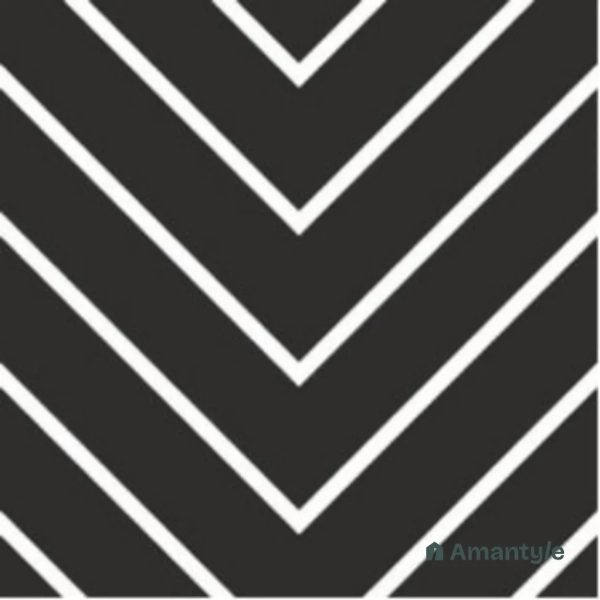 Black & White 3rd Fire Moroccan Wall & Floor Tile Code 250165 (300x300 mm, Matt)
