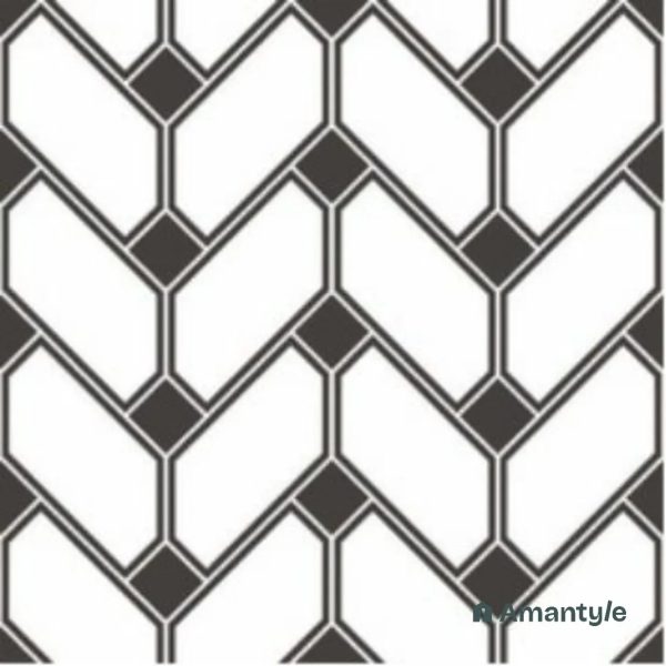 Black & White 3rd Fire Moroccan Wall & Floor Tile Code 250168 (300x300 mm, Matt)