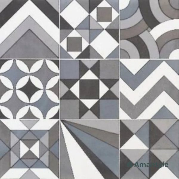 Grey 3rd Fire Moroccan Wall & Floor Tile Code 250267 (600x600 mm, Matt)