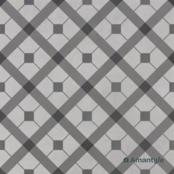 Grey 3rd Fire Moroccan Wall & Floor Tile Code 250279 (600x600 mm, Matt)