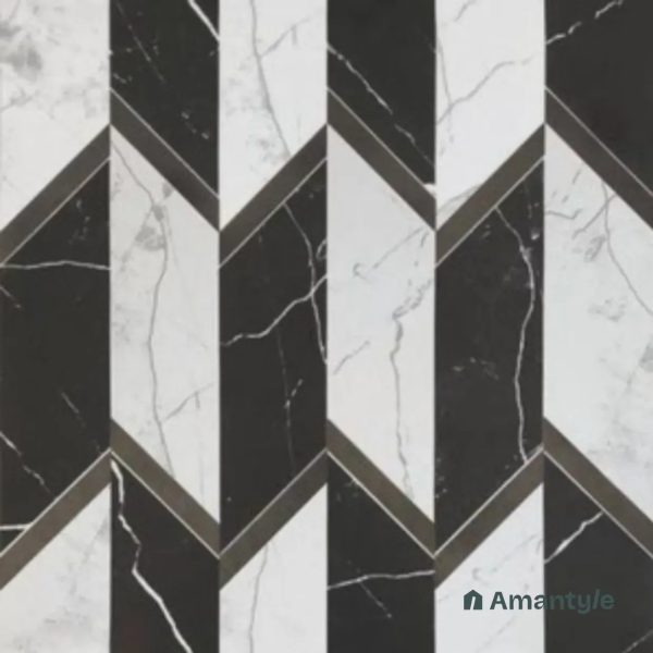 Black 3rd Fire Moroccan Wall & Floor Tile Code 250309 (600x600 mm, Matt)