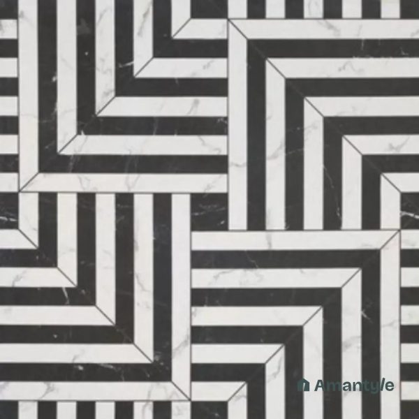 Black 3rd Fire Moroccan Wall & Floor Tile Code 250312 (600x600 mm, Matt)